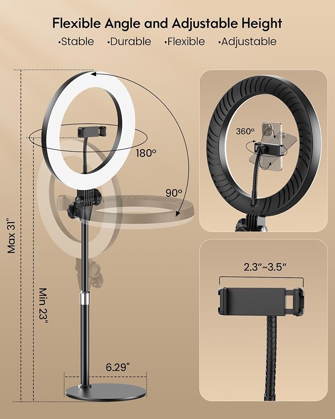 Desk Ring Light with Stand - Image 5