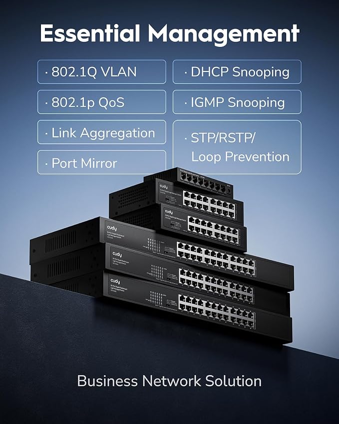 Cudy GS1016E 16 Port Light Smart Managed Gigabit Switch Plug & Play, Sturdy - Image 3
