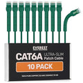 Everest Ultra Slim Cat6a Ethernet Patch Cables 15ft Green by EverestMediaSolutions