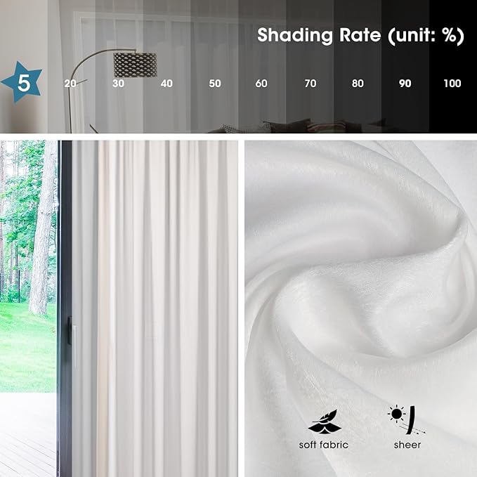 SmartWings Automatic Curtain Opener with Drapery, Motorized Vertical Blinds with Remote, Electric Closet Doors Sliding Panels Compatible with Alexa Google Homekit, Sheer Colorful Radiance