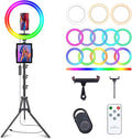 10" Selfie Ring Light with 73" Tripod Stand & 1 Phone Holder, LED Camera by Herrfilk