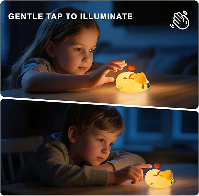 AuroraNiteBeam Duck Night Light for Kids, 7 Colors LED Nursery Lamp Dimmable & Rechargeable, Duck Silicone Lamp for Bedroom/Nursery,Room Decor Lamp Gift for Adult Toddler/Boys/Girls