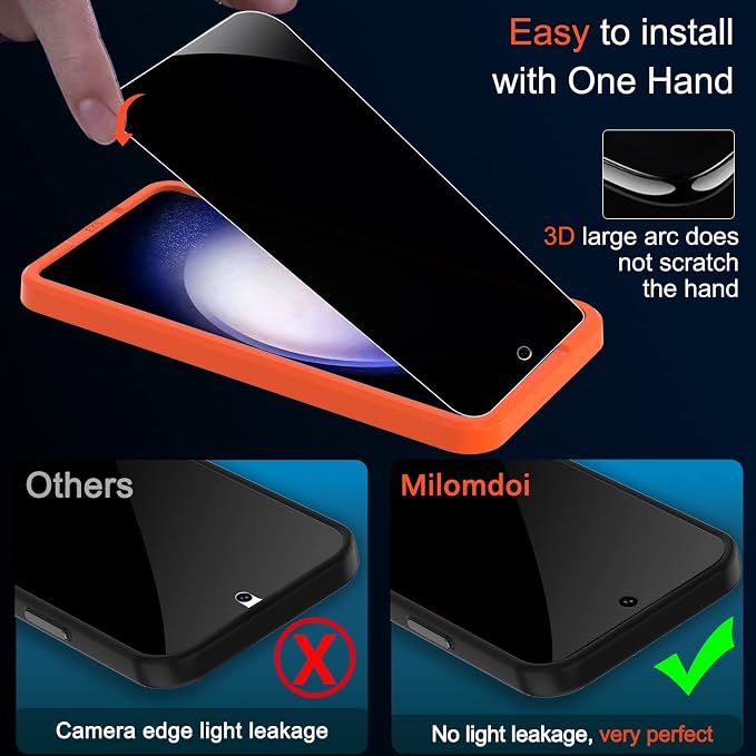 Milomdoi for Samsung Galaxy S23 Privacy Screen Protector Tempered Glass - Image 6