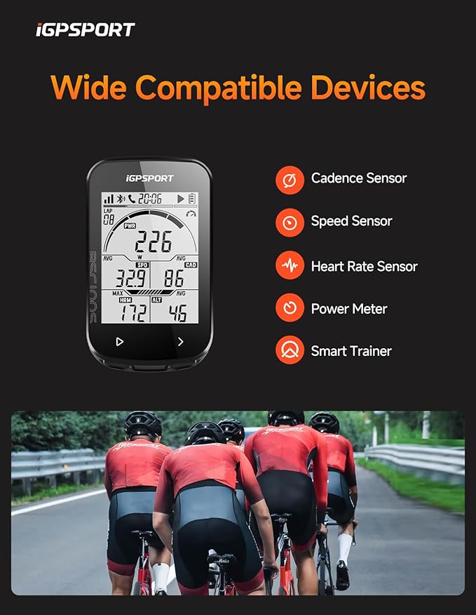 iGPSPORT BSC100S GPS Bike Computer Wireless, 2.6'' LCD Display 40H Rechargeable - Image 6