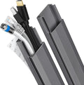 62.8in TV Cable Hider - Cord Hider Cable Management Wall, Cable Raceway Grey Wire Hider, Paintable Cable Concealer for Wall Mounted TV, Wall Wire Covers for Cords, 4* L15.7in *W1.2in *H0.59in