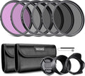 NEEWER 55mm Lens Filter Kit: UV, Lens Hood and Lens Cap Compatible by Neewer