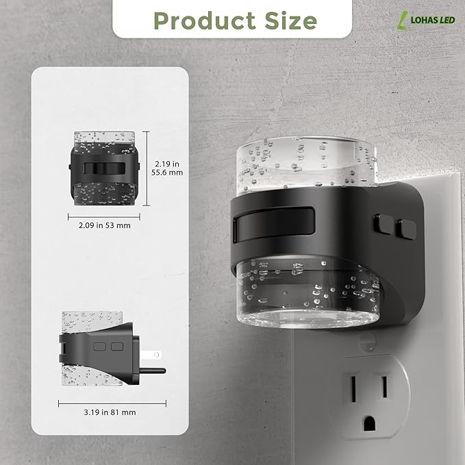 L LOHAS LED Motion Sensor Night Light, Bubble Night Lights Plug into Wall,2 Pack 5CCT Color Temperature Change Night-light,Dimmable Nightlights with Dusk to Dawn Sensor for Rooms Bathroom Hallway
