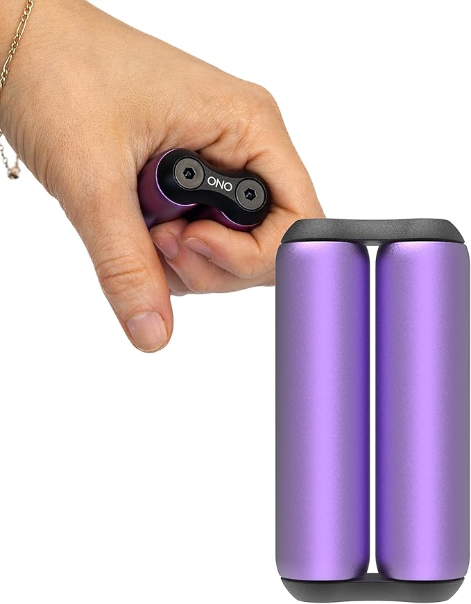 ONO Roller - Handheld Fidget Toy for Adults | Help Relieve Stress, Anxiety, Tension | Promotes Focus, Clarity | Compact, Portable Design (Purple, Junior Size - Aluminum)