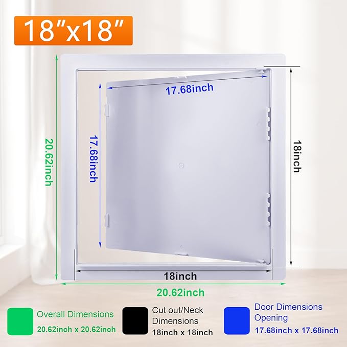 Suteck 18 x 18 Inch White Access Doors, Reinforced Hinged Access Panel for Drywall Walls and Ceilings