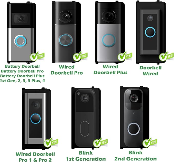 No Drill Adjustable 25 to 55 Degree Doorbell Angle Mount - Image 2