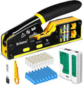 Brileine RJ45 Crimp Tool Pass Through Kit Ethernet Crimper Cat5 Cat5e Cat6 by Brileine