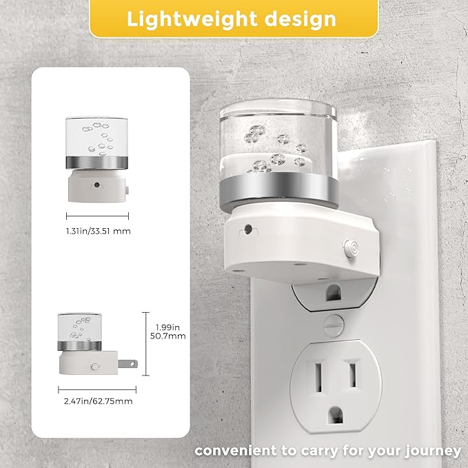 L LOHAS LED Night Lights Plug into Wall, 3000K/4000k/5000K Adjustable Color Temperature Bubble Night Light, Dusk to Dawn Sensor for Hallway, Bathroom, Rooms