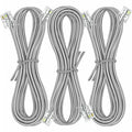 NECABLES 3Pack Phone Cord 10ft Telephone Cord Phone Cable RJ11 6P4C Male to Male by NECABLES