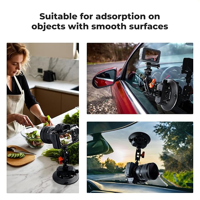 K&F CONCEPT 4.5" Suction Cup Camera Mount - Image 2