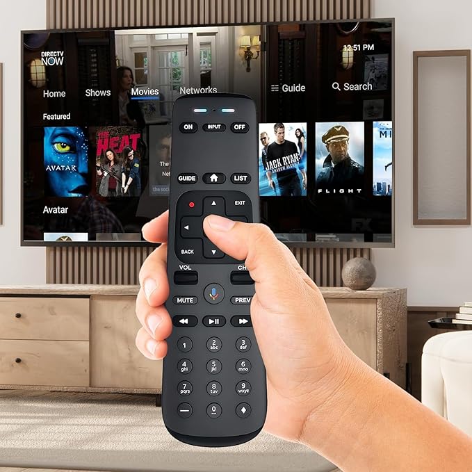 DirecTV AT&T TV Now RC82V 2nd Generation Gemini Stream Voice Recognition Replacement Remote Control, Compatible with C71KW-200 & C71KW-400 Osprey Receiver Set-Top Boxes - Requires Compatible Receiver