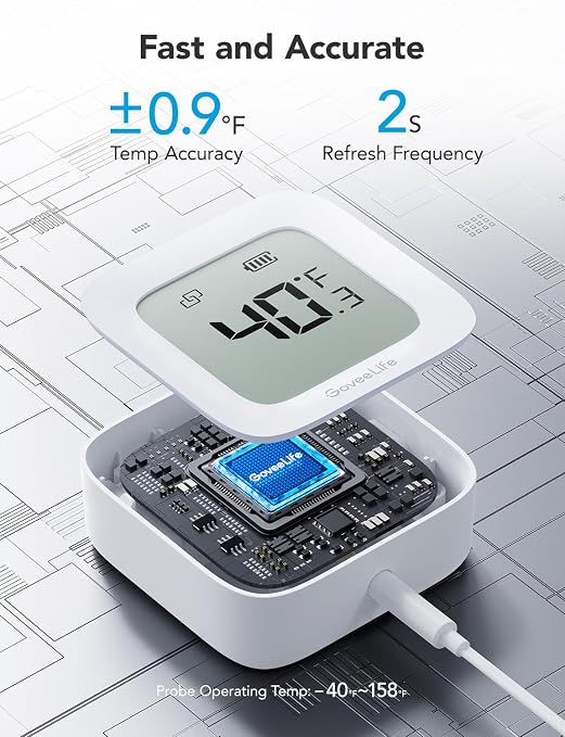 GoveeLife Freezer Thermometer Alarm, Smart Bluetooth Temperature Monitor Sensor - Image 3