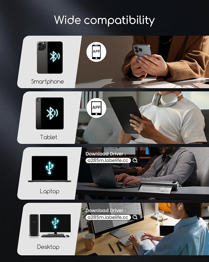 Portable Printers Wireless for Travel, A285M Small Inkless Thermal Printer - Image 2