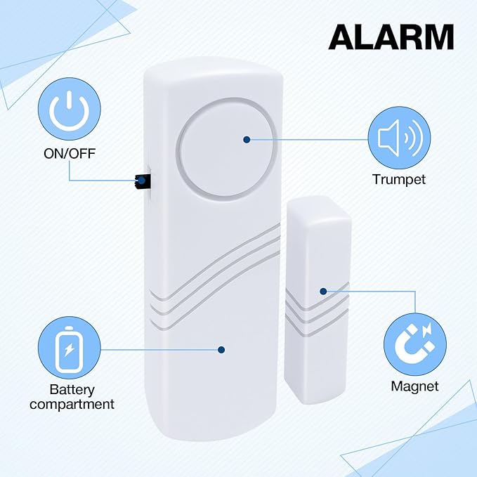 Door Window Alarm, 90DB Door Alarms for Kids Safety, Wireless Sensor Door Window Burglar Alarm-Window Pool Alarms for Home Office House, 20 Pack (9 Pack)