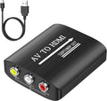 GINGIN AV to HDMI Converter, AV to HDMI Adapter Support 720p/1080p for PS1/PS2/PS3/Xbox 360/WII/N64/SNES/STB/VHS/VCR/Blue-Ray DVD Players