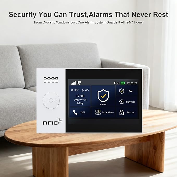 Wireless Alarm System,24 PCS Smart Home Security Systems with 4G SMS/Tuya App Instant Alerts,Motion Detector,Door Alarm Sensors,Remote for Home,Villa,Apartment,Kids Safety,No Monthly Fee