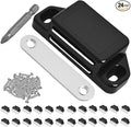 24 Pack Magnetic Push Latch,Heavy Duty Magnetic Touch Latch,for Push to Open Cabinet or Kitchen Drawer, Kitchen Door (Black - 0.98 inch, 24 Pack)