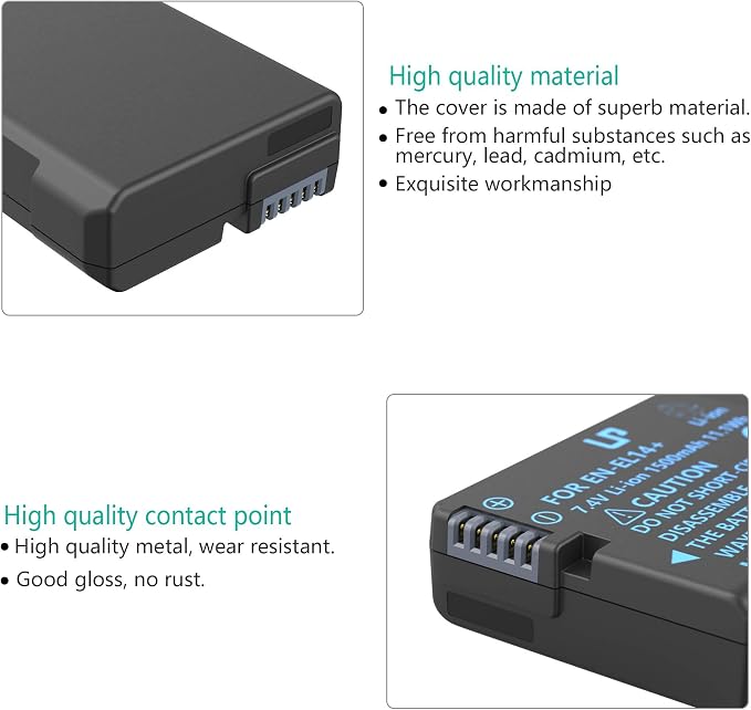 LP EN-EL14 EN-EL14a Battery Rechargeable, 1500mAh Battery Compatible - Image 3
