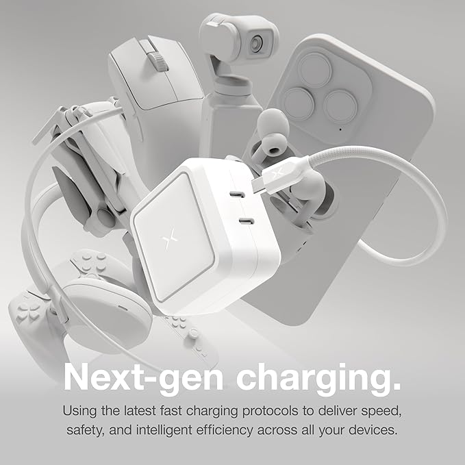 NOCO XGrid X65: 65W USB-C Charger – Dual Port GaN Power Adapter with PD 3.0, QC 4.0+, and PPS – Fast Charging with Smart Power Distribution – Foldable Wall Plug, UL Listed