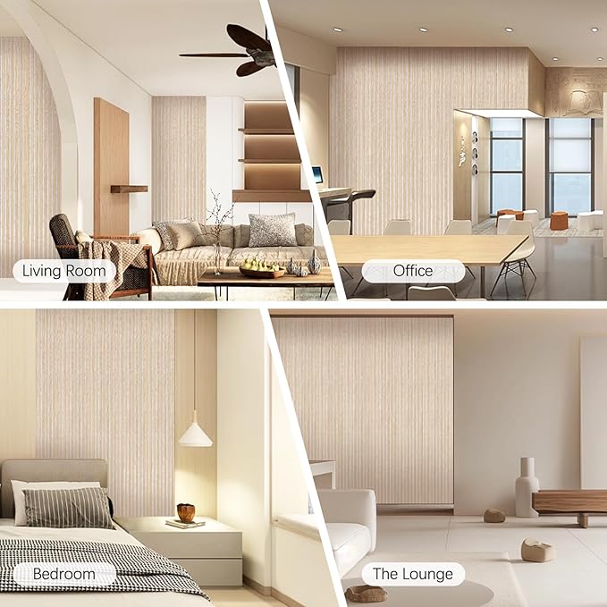 ARMURO Wall Panels for Interior Wall Decor - Wood Slat Wall Panel Samples Pack (4PCS) - Wall Decor Natural Oak/Walnut/Oak (Grey)/Smoked Wood Wrapped Soundproof Wall Panels