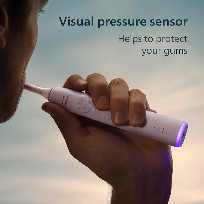 Philips Sonicare 6700 Series Electric Toothbrush - Next-Generation Sonicare Technology, Pressure Sensor, 9 Brushing Settings, SmarTimer, 21-Day Runtime, Travel Case, Light Pink, HX7412/04