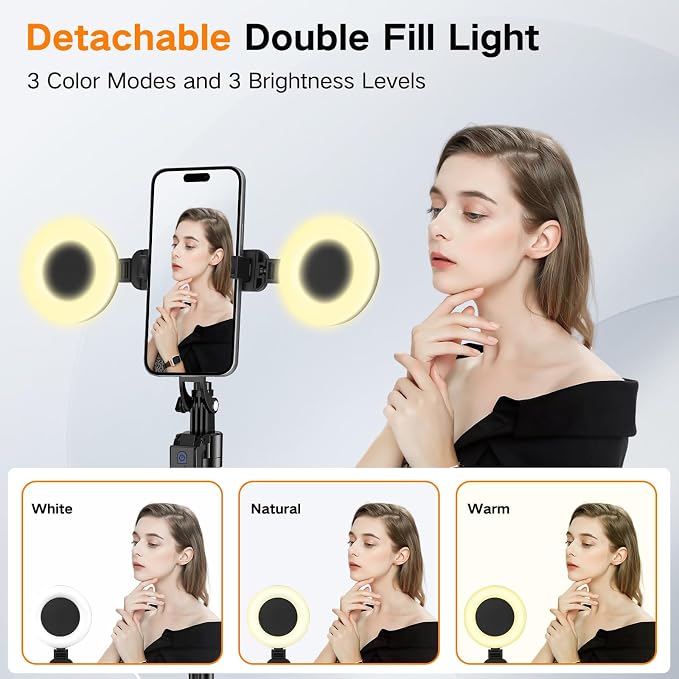 Professional Vlogging Kit for iPhone/Android, 70”Auto Face Tracking Tripod for - Image 2