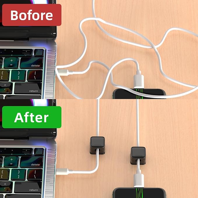 20 Pack Cord Organizer Holder, Strong Adhesive Desk Cable Management Magnetic Easy Open,Organize Phone Charging Cords Wire Holder Organizer Neatly for Home,Office,Car,Desk,Nightstand