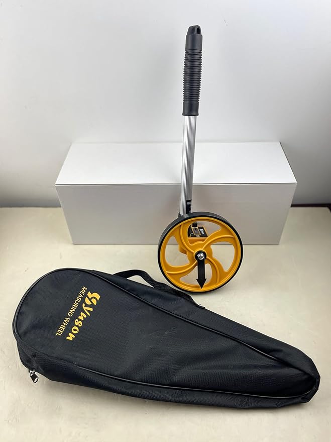 YS YUSON 6 Inch Measuring Wheel Complete Kit with 20 Marking Flags, 16.4ft Tape Measure & Canvas Bag - Foldable Precision Distance Roller, Up to 10,000 Ft, ±0.3% Accuracy, One Key to Reset