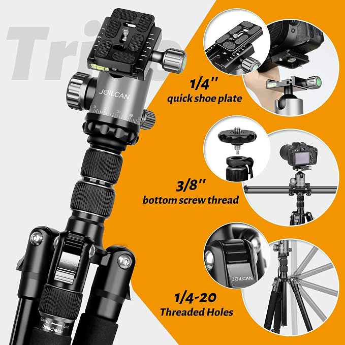 JOILCAN Tripod for Camera, Heavy Duty Travel Tripods for Spotting Scope - Image 2