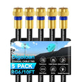 Coaxial Cable 10ft 5 Pack, RG6 Coax Cable Cord Extender by Unknown