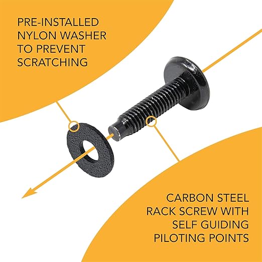 12-24 Rack Screws [50pk] – Rack Mount Screws with Nylon Washers for Server, Network, and Audio Equipment