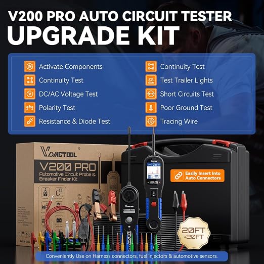 VDIAGTOOL V200 PRO Upgrade Kit Automotive Power Circuit Probe Tester - Image 3