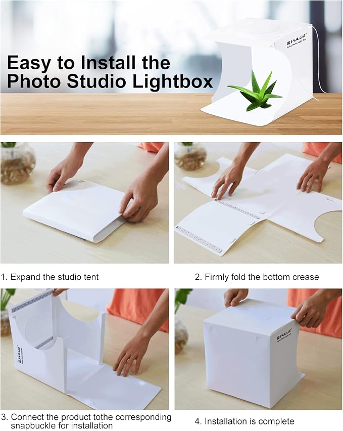 Photo Studio Box with LED Light, PULUZ 20cm Mini Portable Photography Lighting - Image 5