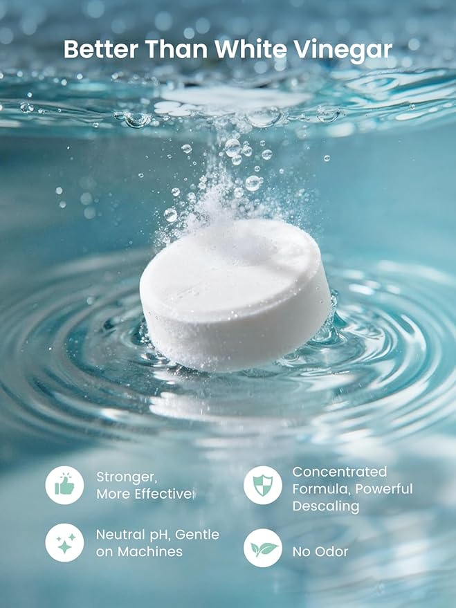 GROWNSY Descaling Tablets for Bottle Warmer & Sterilizer, Daily Essential Descaler, Cleaner for Baby Food Makers, Deep Limescale & Odor Removal, Performance Care, 40 Count (1-Year Supply)