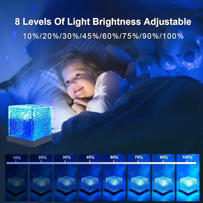 ACENZ Ocean Wave Projector Light,16 Colors Ocean Lamp Water Ripple Cube Night Light with Remote for Bedrooms,Games, Birthdays,Festivals (Ocean Lamp)