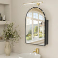 Bathroom Mirror with Storage,Arched Medicine Cabinet with Mirror,Medicine Cabinet Wall Mount,Black Bathroom Vanity Mirror with Storage,Adjustable Shelves,20x30 Inch