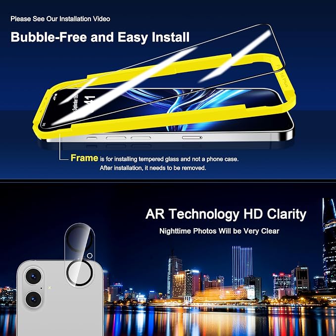 QHOHQ for iPhone 16 Plus Screen Protector - Image 7