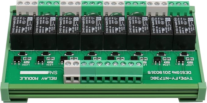 Good BNTai 8 Channel Interface Relay Module 12VACDC 24VACDC 110VAC 230VAC DIN Rail Panel Mount Automation PLC Board (8Channel ACDC24V)