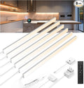 V4light Plug in Under Cabinet Lighting, 6 Pack 12 Inch Ultra-Slim LED Light Bars, Smart App/Voice/Remote Control, Works with Alexa, Dimmable & CCT Adjustable, 5W/Bar, for Kitchen, Closet, Counter