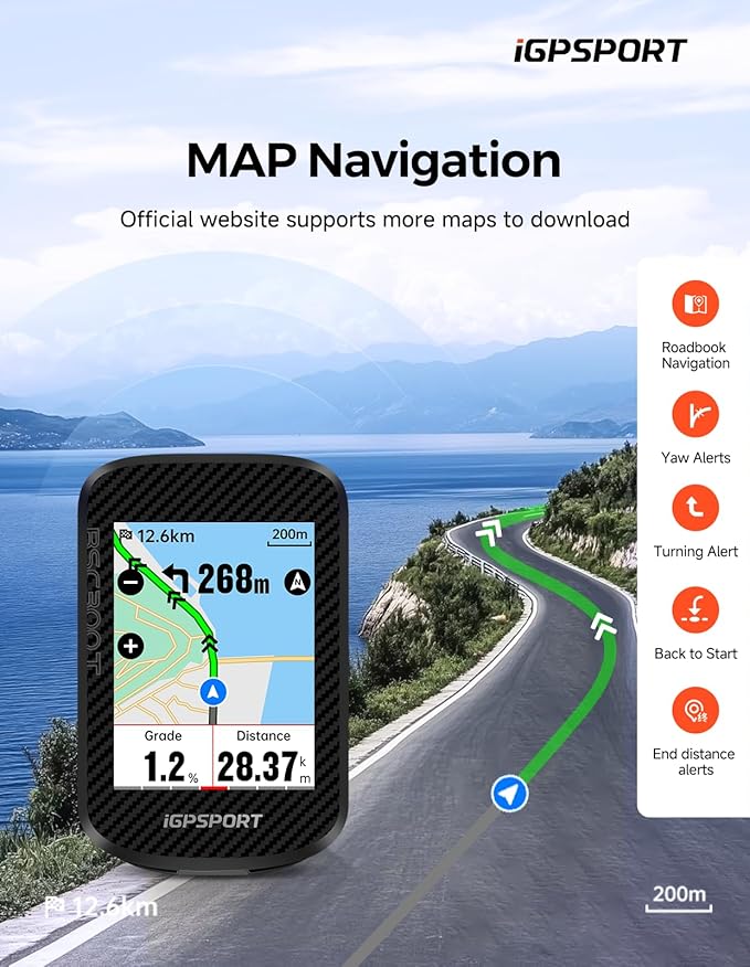 iGPSPORT BSC300T Wireless Bike Computer GPS, Touchscreen Offline MAP Navigation - Image 6