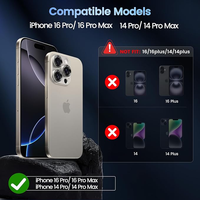 CACOE Camera Lens Protector for iPhone 14 Pro/14 Pro Max/16 Pro/16 Pro Max - Image 7