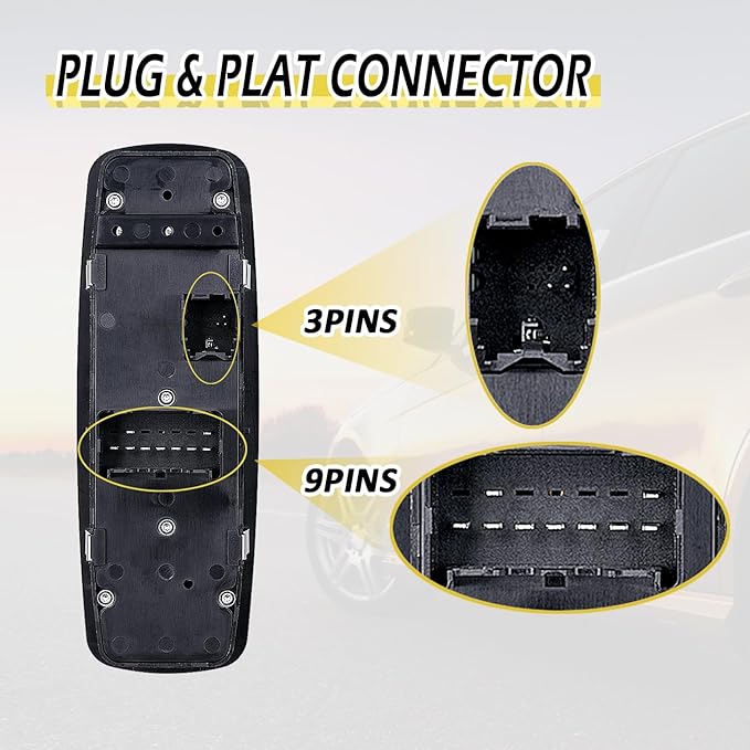 Vurkcy Driver Side Power Window Switch Door Lock Control Button Compatible with 2009 2010 2011 2012 Dodge RAM 1500/2500/ 3500 Quad & Crew Cab Pickup, Double Auto Buttons Replaces 4602863AB, 4602863AC