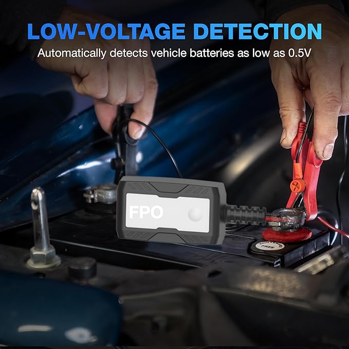 Type S 1A Smart Battery Charger & Maintainer, 6V & 12V Fully Automatic Trickle Charger, Low-Voltage Recovery, Auto-Voltage Detection, Sulfation Prevention – for Cars, Motorcycles, ATVs, Boats & More