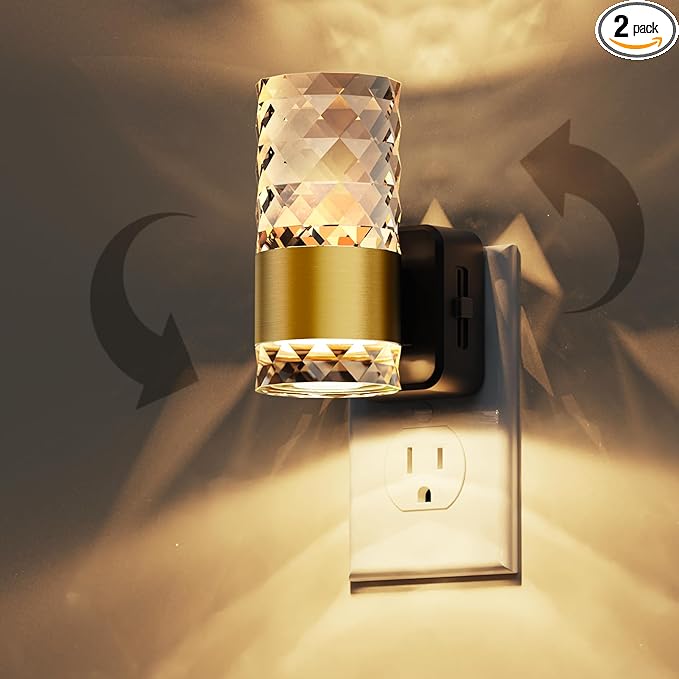 L LOHAS LED Night Light, Modern Night Lights Plug into Wall, 3000K Soft Warm 0-100LM Adjustable Night Lights,Automatic Nightlights Plug in with Dusk to Dawn Sensor for Rooms Bathroom Hallway Decor