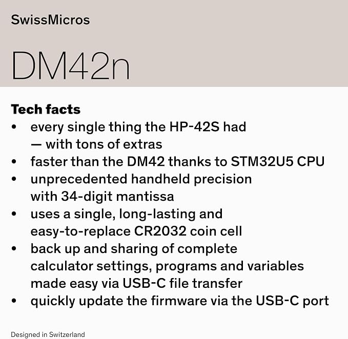 SwissMicros DM42n RPN Calculator – HP 42S Software, 316L Stainless Steel Casing - Image 7