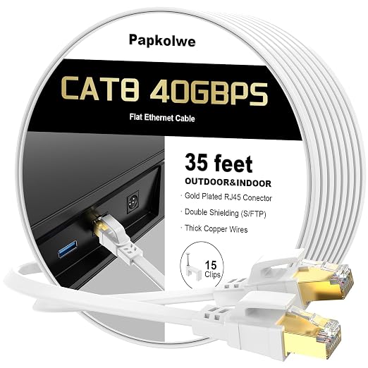 Cat 8 Ethernet Cable 35 ft, Heavy Duty High Speed Cat8 LAN Network Cable by Unknown